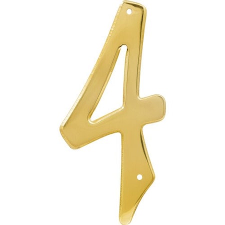 Hillman HILLMAN 4 in. Gold Brass Nail-On Number 4 1 pc, PK3 847046